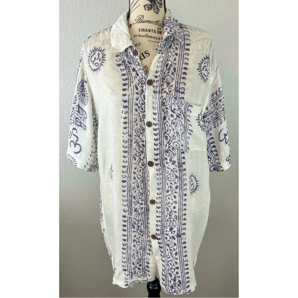Lakhay’s Collection Men's Cotton Short Sleeve Button Down Shirt, Large